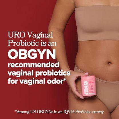 URO Probiótico Vaginal para Mujeres – pH Balanceado, Flora Íntima Saludable, Olor Fresco, Prebióticos + Lactobacillus, 60 Cápsulas