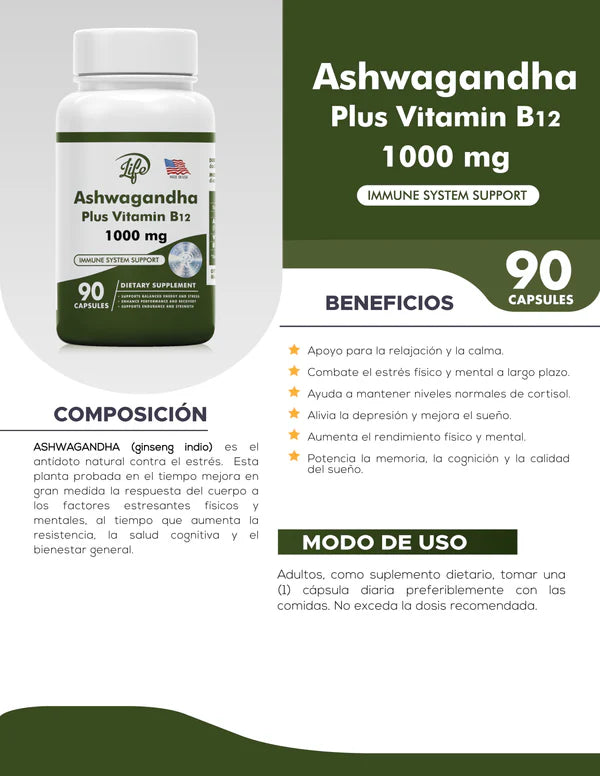 ✅ Ashwagandha Premium – Controla el Estrés y Recupera tu Equilibrio
